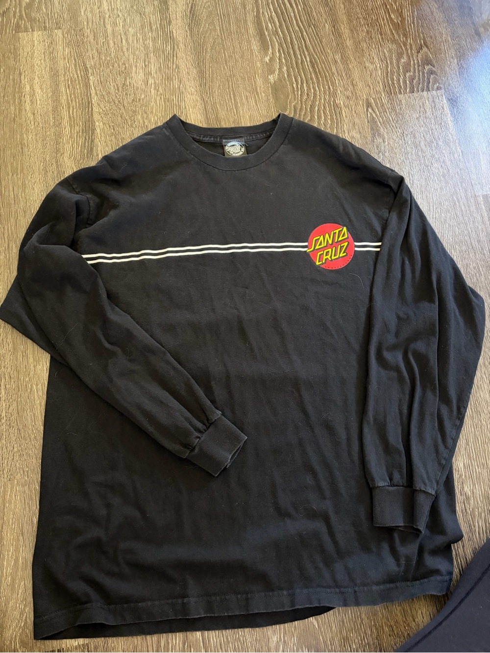 Santa Cruz Skateboards Black Long-Sleeve Tee with Red & Yellow Logo